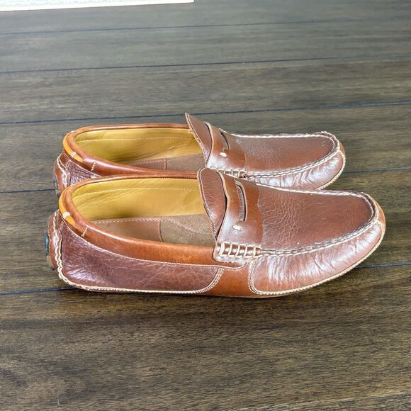 Trask Derek Brown Leather Moccasins Slip On Shoes 30-0516 Men Size 9 M - Picture 3 of 7